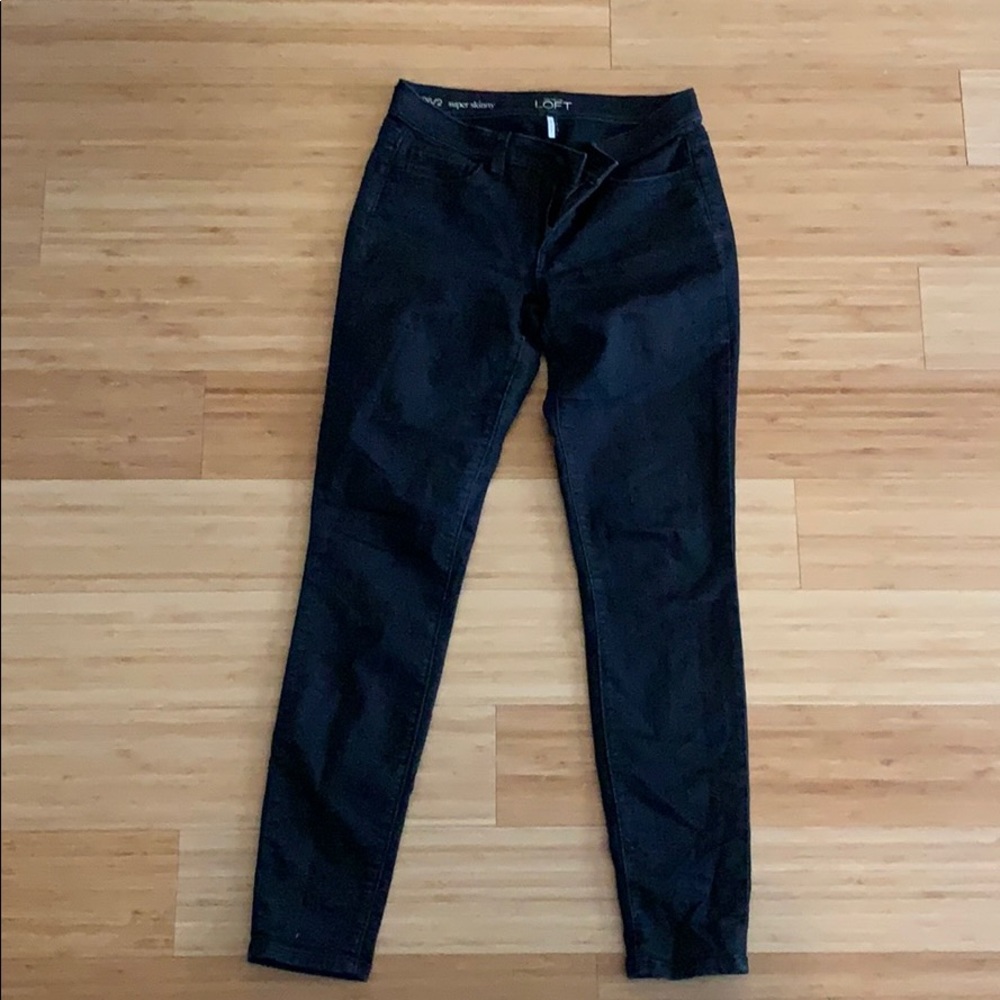 Ann Taylor Loft black super skinny jeans 26